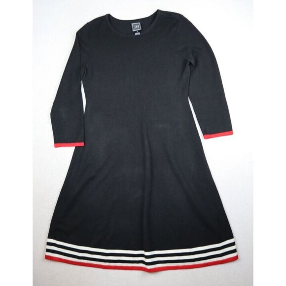 Black and Red Striped Hem Dress - Picture 2 of 8